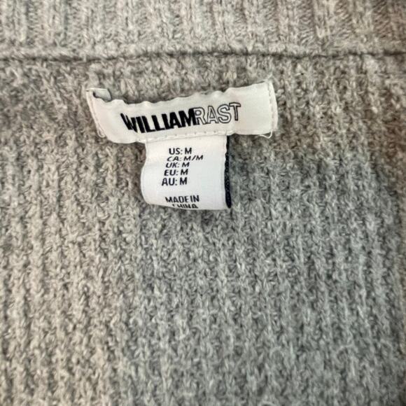 William Rast Womens Medium Quarter Zip Pullover Gray Stretch Waffle Top - Picture 2 of 4